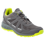 Grey / Lime Men'S Lightweight Hiking Shoe With Leather