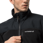 Black Windproof Fleece Jacket Men