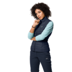 Night Blue Windproof Quilted Vest Women