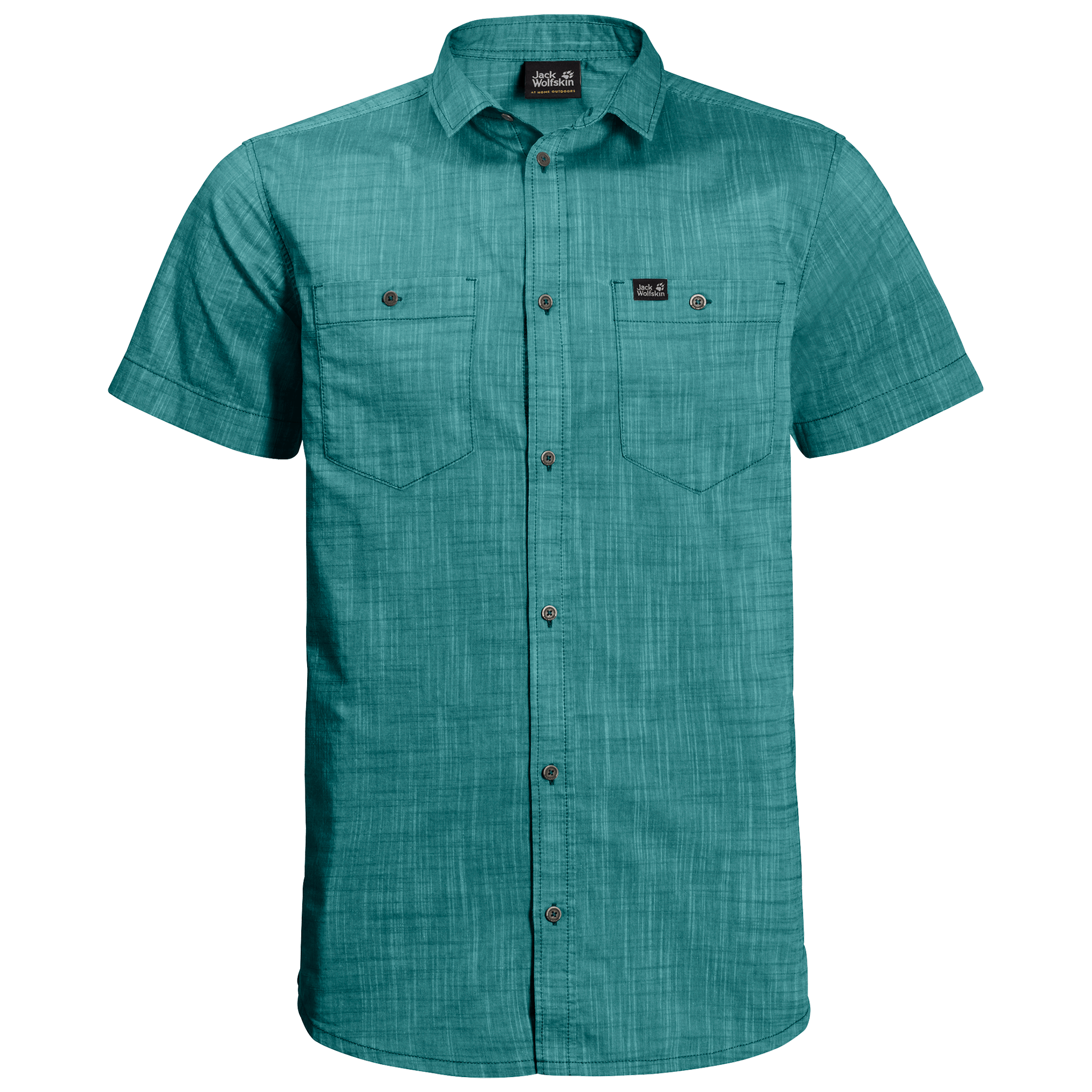 Emerald Green Short-Sleeved Organic Cotton Buttondown