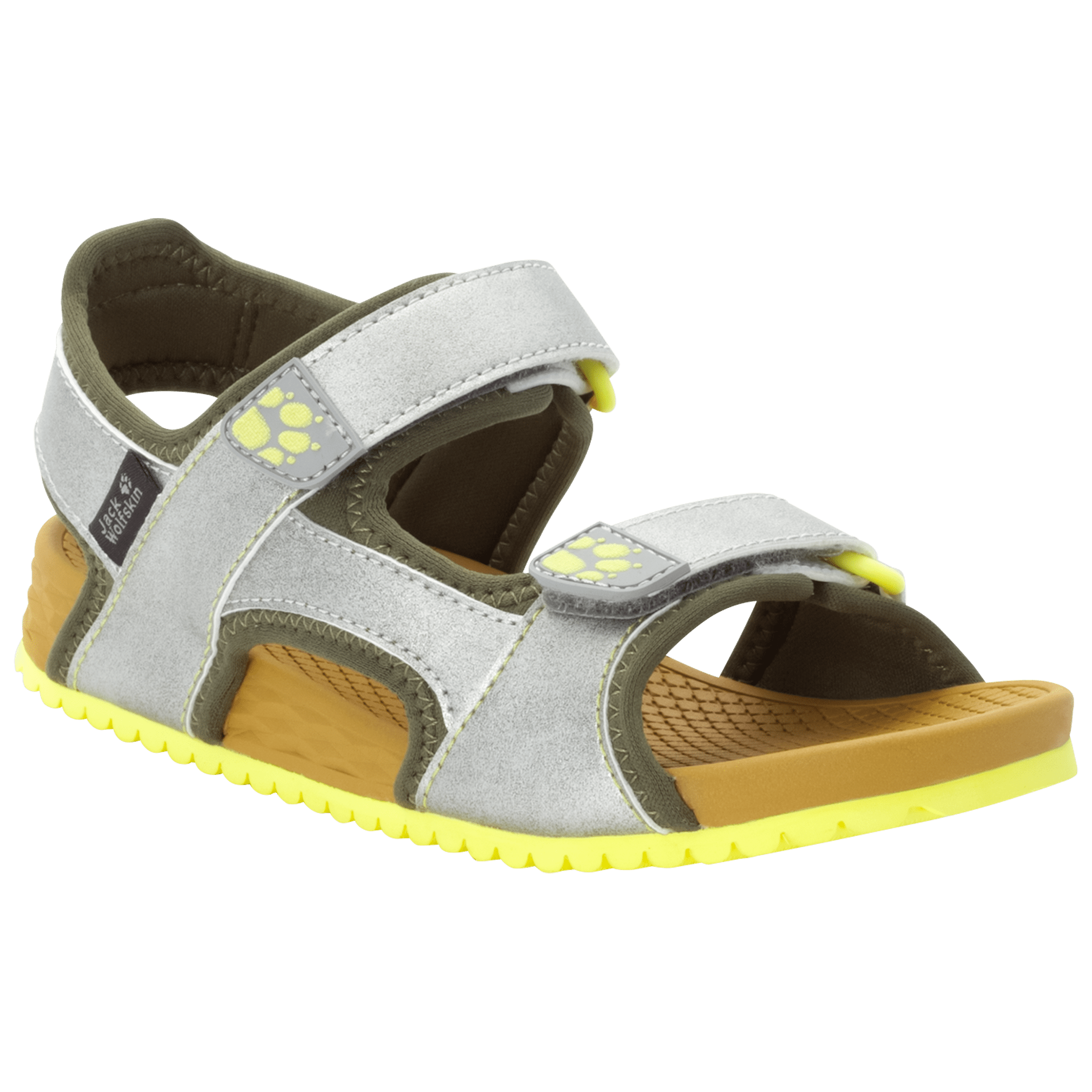 Silver / Khaki Kids Sandals