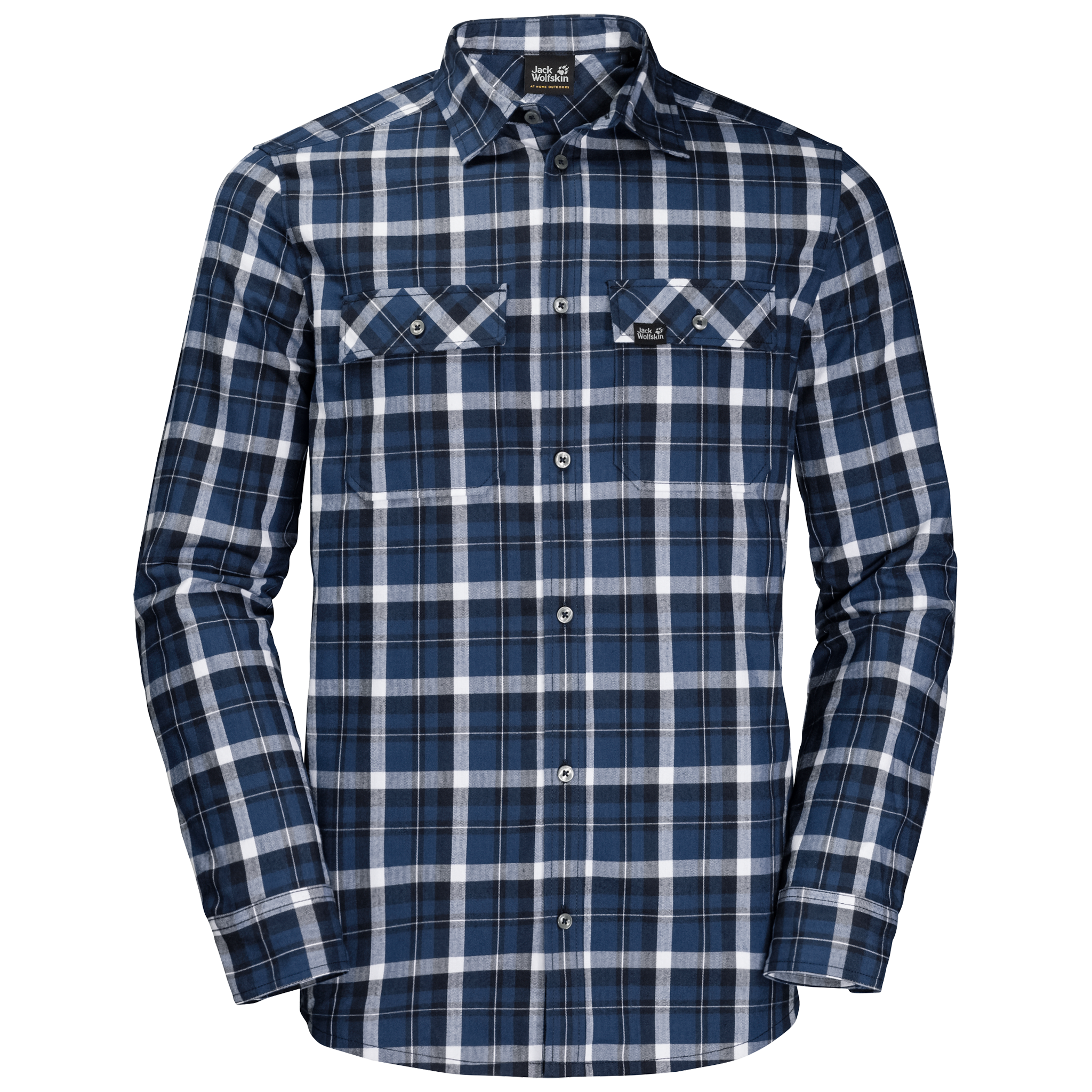 Night Blue Checks Flannel Shirt Men