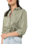Khaki Long-Sleeved Organic Cotton Buttondown