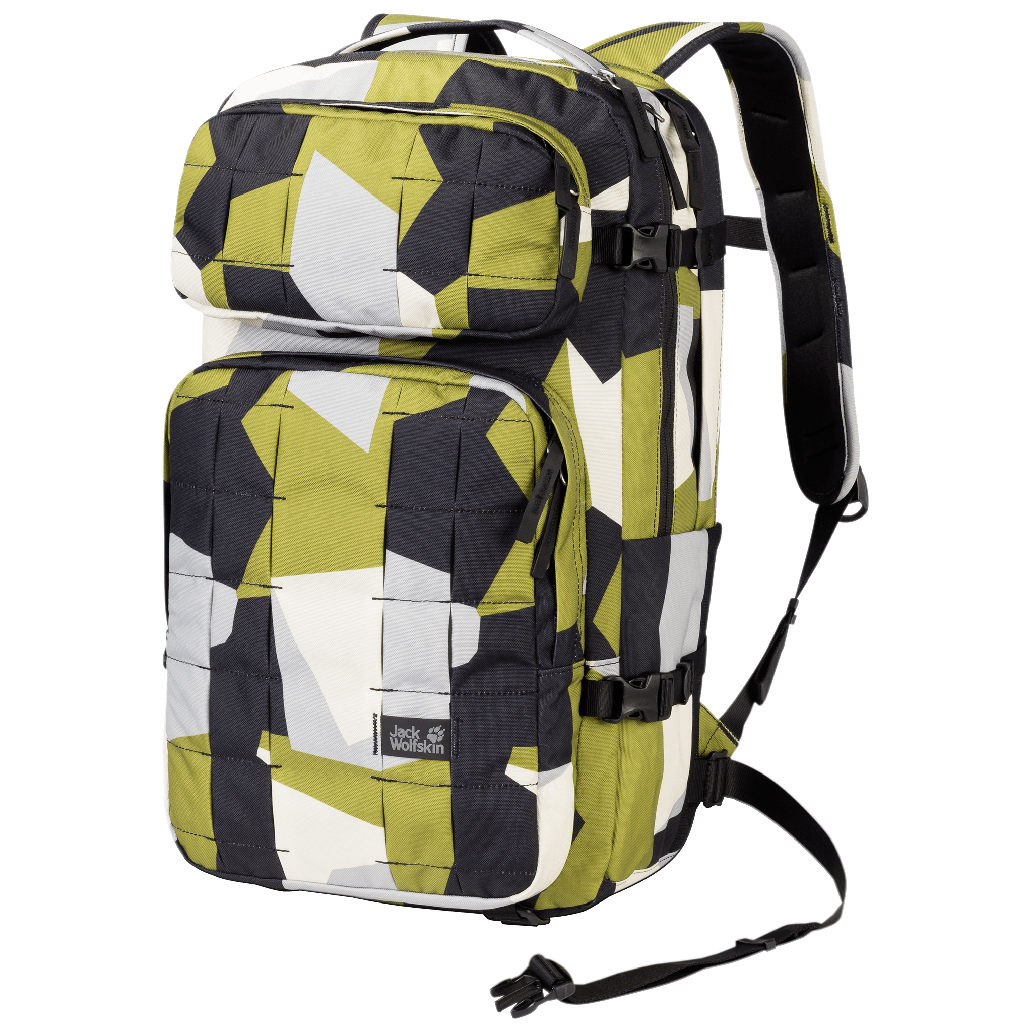 Green Geo Block Laptop Backpack