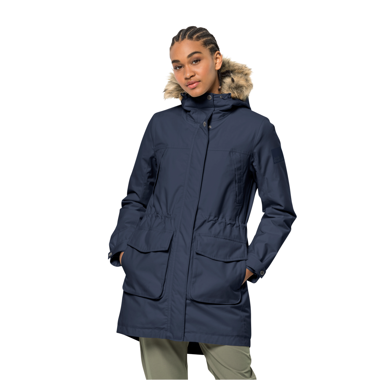 Kamik Women's Insulated Quilted Winter Parka Jacket Warm Faux Fur