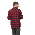 Red Lacquer Checks Flannel Shirt Men