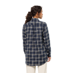 Night Blue 41 Long Sleeved Flannel Shirt With Checked Pattern And Chest Pocket