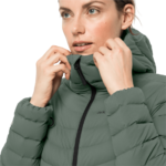 Hedge Green Windproof Down Coat Women