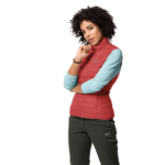 Coral Red Windproof Quilted Vest Women