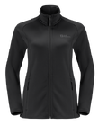 Black Soft Stretch Fleece Jacket For Everyday Warmth And Cozy Comfort.