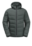 Slate Green Warm, Windproof And Water Repellent Down Jacket With Hood