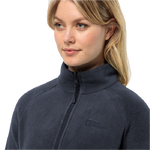Night Blue Medium Warmth Fleece Hiking Jacket Made Of Recycled Material With Short System Zip