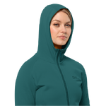 Petrol Soft Stretch Fleece Zipped Hoody For Everyday Warmth And Cozy Comfort.