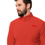 Strong Red Warm, Half-Zip Fleece Pullover Made Of Recycled Polyester