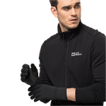 Black Fleece Finger Gloves, Thumb And Forefinger With Touchscreen Function