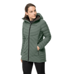 Hedge Green Windproof Down Coat Women