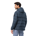Night Blue Warm, Windproof And Water Repellent Down Jacket With Hood
