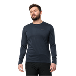 Night Blue Breathable, Quick-Drying Long Sleeve Baselayer For Year Round Performance And Comfort.