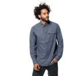 Night Blue Long-Sleeved Button Up