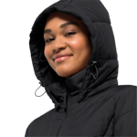 Black Windproof Quilted Coat Women
