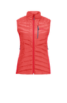 Vibrant Red Lightweight And Warm Insulated Vest That Works Well In Damp Conditions.