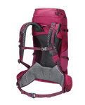 Sangria Red Hiking Pack With Advanced Back Ventilation And Short Back Length For Multi-Day Hikes In Warm Regions, Made From Recycled Materials
