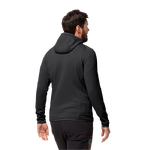 Black Super Elastic Fleece Jacket With Hood And Lots Of Freedom Of Movement
