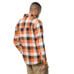 Orange Fall Checks Sherpa Fleece Lined Flannel