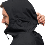 Black Breathable, Waterproof And Windproof Shell Jacket In Recycled Fabric With Pit Zips