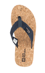 Blue / Cork Men'S Thong Sandals With Cork Footbed