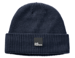Night Blue Warm, Windproof Winter Hat With Knitted Look And Fleece Lining