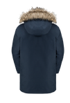 Night Blue Long, Classically Styled Insulated Parka For Kids.