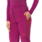 New Magenta Lightweight Softshell Pants For Ski Touring In Mild Or Spring Conditions.