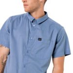 Dusk Blue Stripes Short-Sleeved Button Up