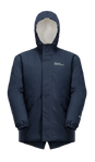Night Blue Long, Stylish Winter Parka Made With Recycled Components.