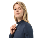 Night Blue Warming And Odour-Inhibiting Long-Sleeved Shirt And High Collar