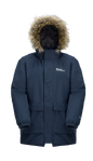 Night Blue Stylish 3In1 Parka With Removable Fur-Lining On The Hood And Large Hip Pockets.