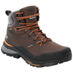 Mocca / Orange Mens Waterproof Hiking Shoes