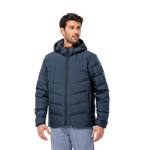 Night Blue Warm, Windproof And Water Repellent Down Jacket With Hood