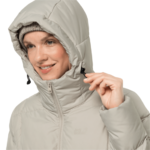 Dusty Grey Windproof Down Coat Women