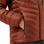 Carmine Windproof, Water-Repellent Down Jacket With A Hood