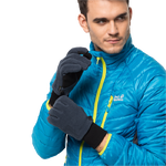 Night Blue Warm Fleece Gloves With Knitted Cuffs