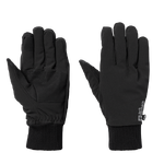 Black Windproof Softshell Gloves With Knitted Cuffs