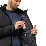 Black Warm, Windproof And Water Repellent Down Jacket With Hood