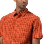 Saffron Orange Checks Short-Sleeved Button-Down