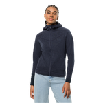 Night Blue Warm Fleece Jacket With Hood And Stretch Properties