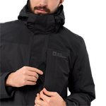 Black 3In1 Jacket With Understated Design And Great Performance, Ideal For Urban Winters.