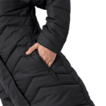 Black Windproof Quilted Coat Women