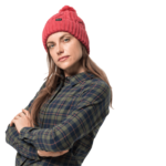 Coral Red Windproof Knitted Hat