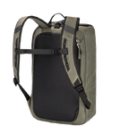 Dusty Olive Hand Luggage Sized Backpack With Separate Laptop Compartment On The Back